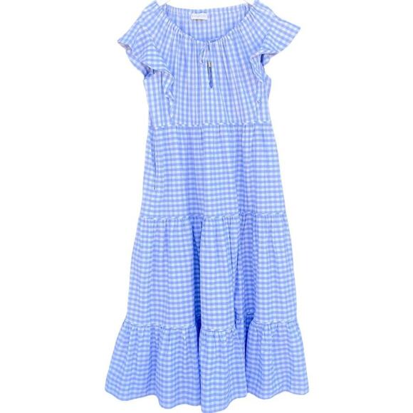 Ephemera Trapezee Maxi Dress Sky Gingham - Picture 4 of 8